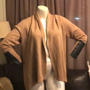 Jones of NY Cardigan with Faux Leather Accents 🔥